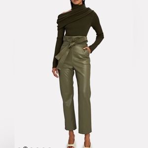 ALEXIS Kayden olive green vegan leather pants. Size Small